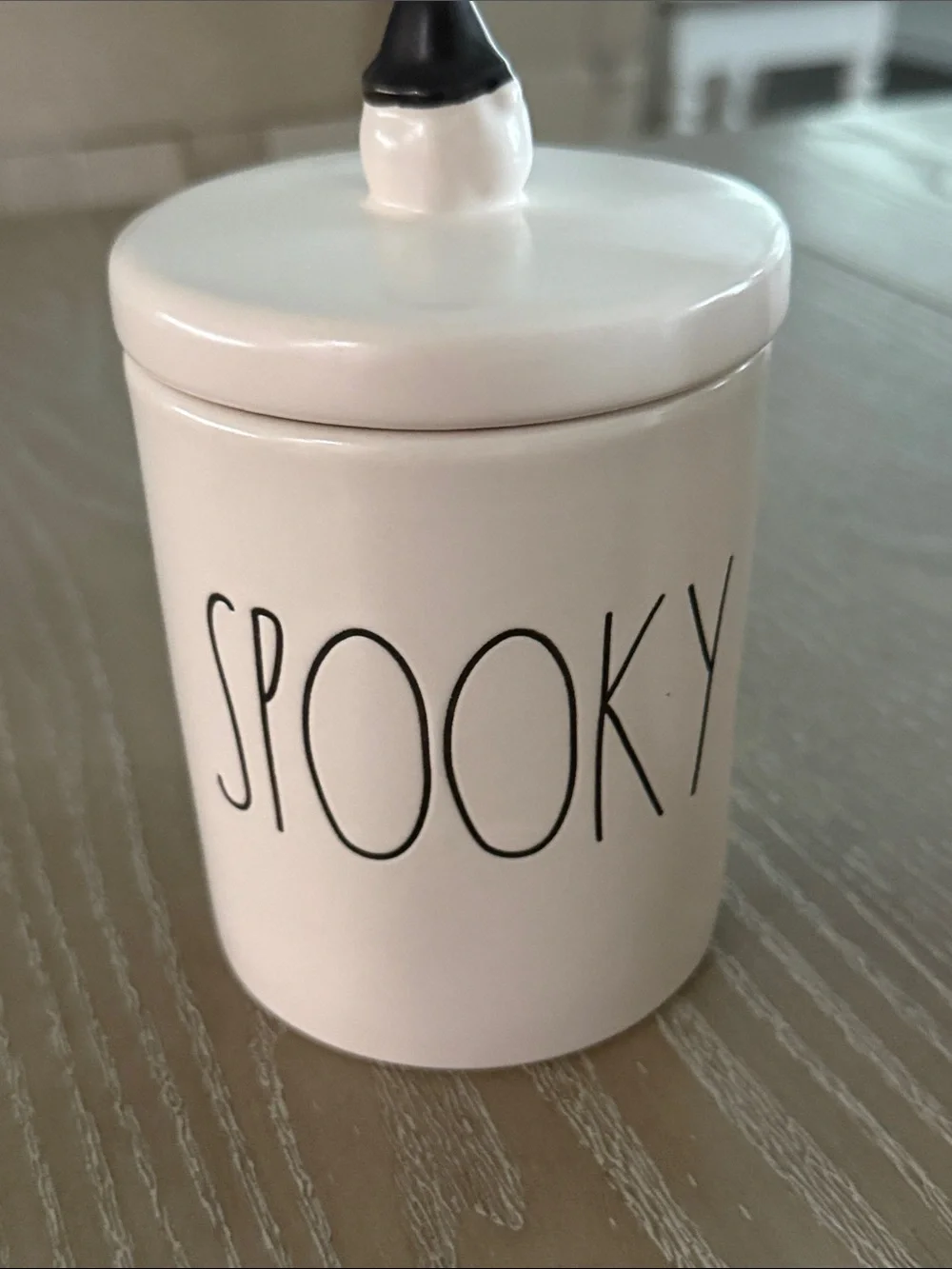 Spooky & Trick or Treat Ceramic Holiday Canisters - White